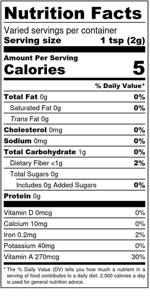 Mint Matcha Nutrition Facts
