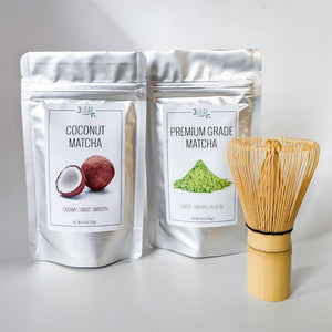 Coconut and Premium Grade Matcha with Bamboo Whisk
