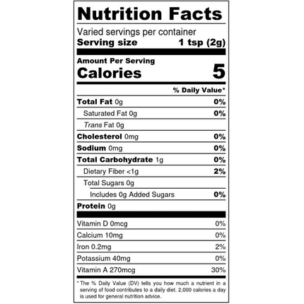 Matcha reserve Nutrition Facts